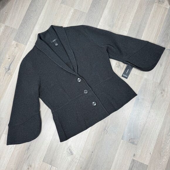 Alfani Bell Sleeve Collared Cardigan Jacket Charcoal Grey XL - Picture 14 of 14